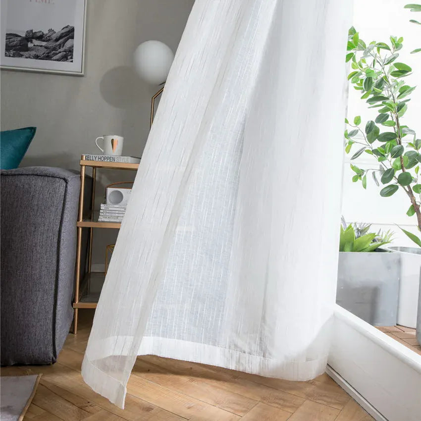 Rideau effet lin blanc Névolis