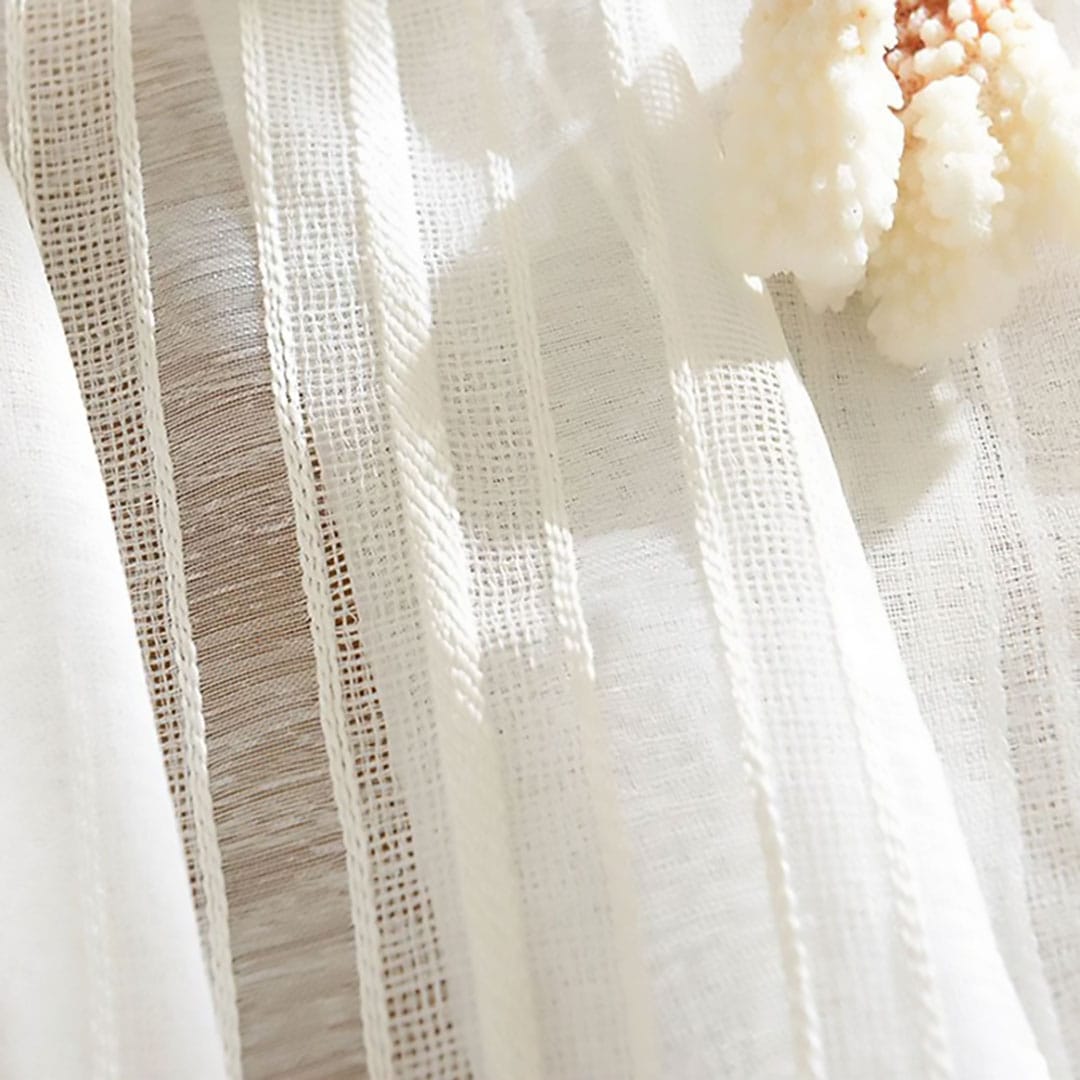 Rideaux blanc coton Névolis