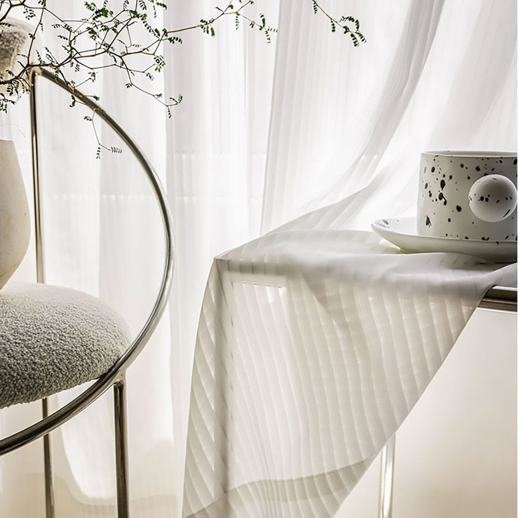 Rideau voilage blanc moderne Névolis