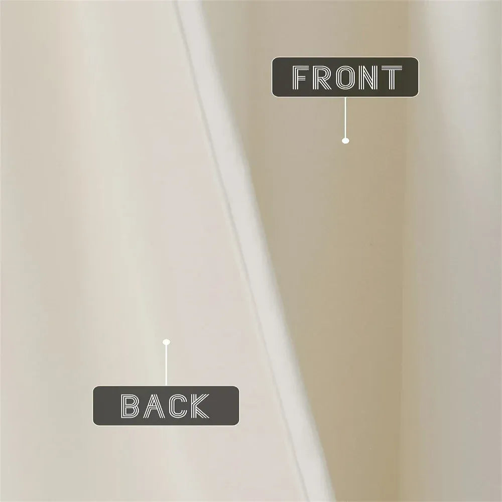 Rideau aspect velours beige Névolis