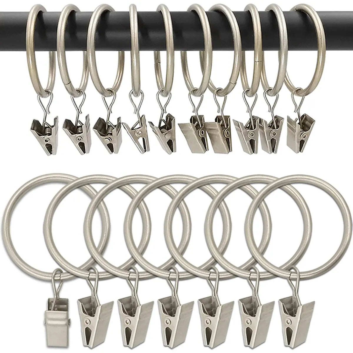 Anneaux clips pour rideaux Névolis