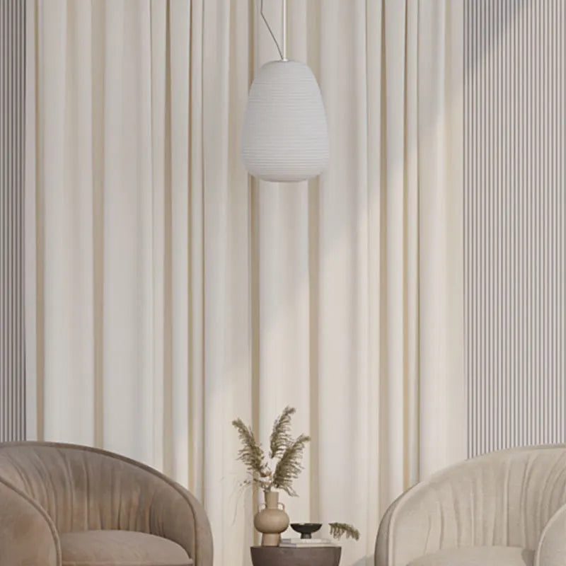 Rideau beige salon Névolis