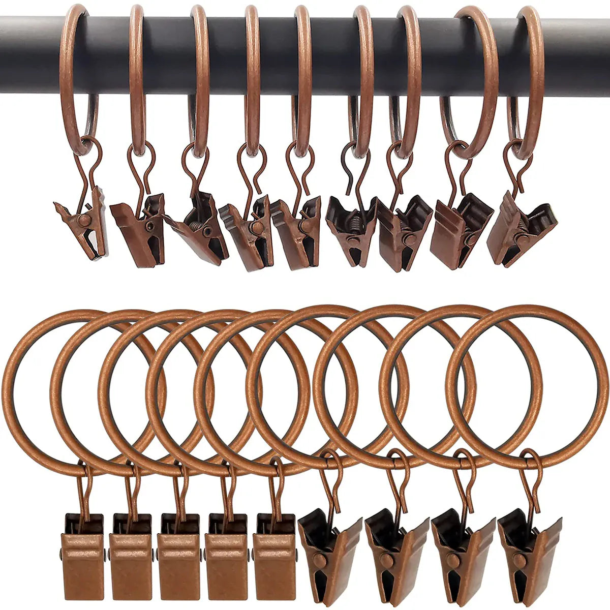 Anneaux clips pour rideaux Névolis