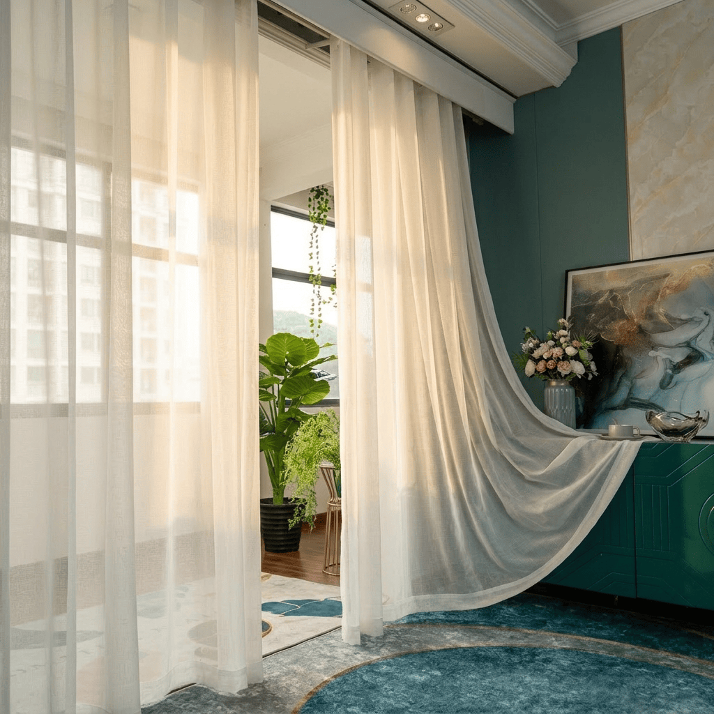 Rideau gaze de coton blanc Névolis