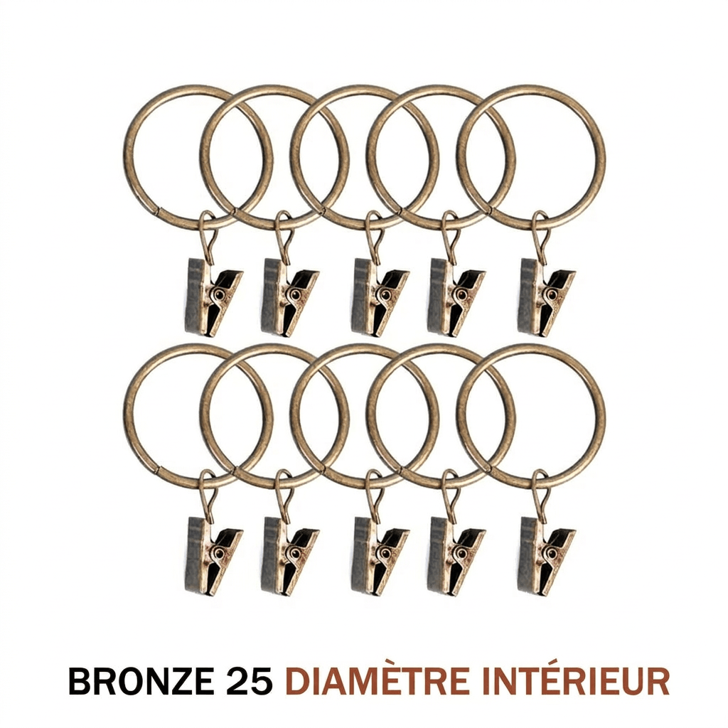 Anneaux pinces pour rideaux Névolis