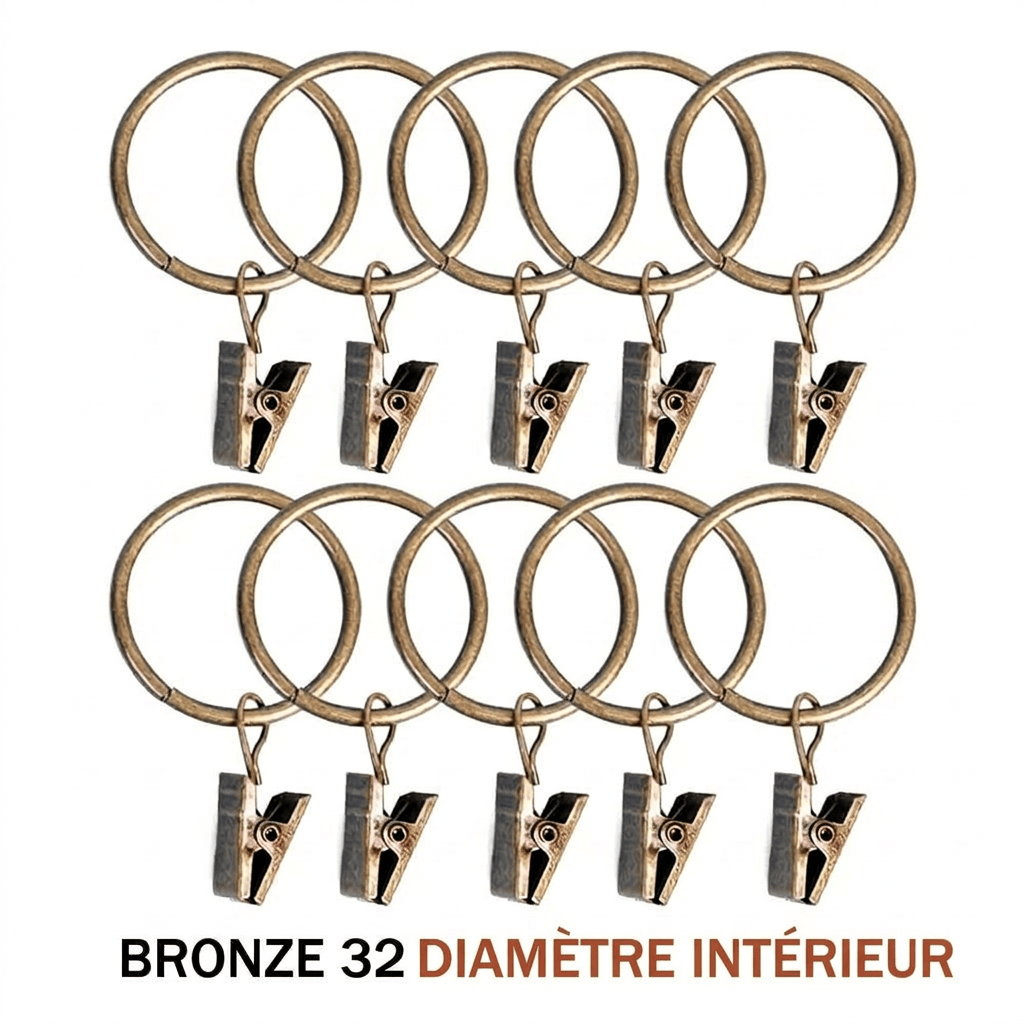 Anneaux pinces pour rideaux Névolis