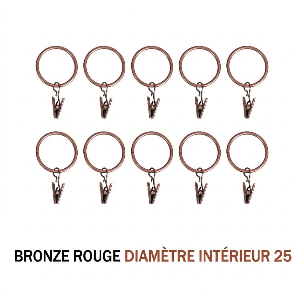 Anneaux pinces pour rideaux Névolis