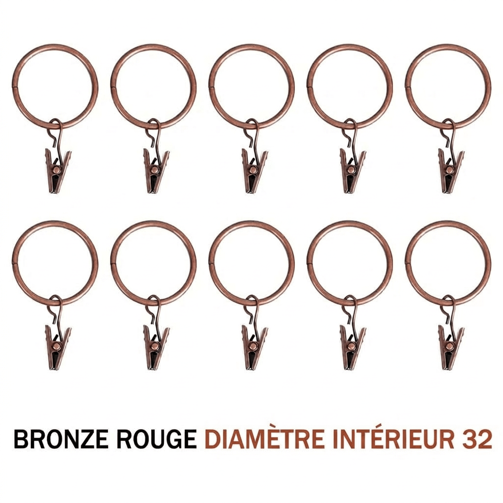 Anneaux pinces pour rideaux Névolis