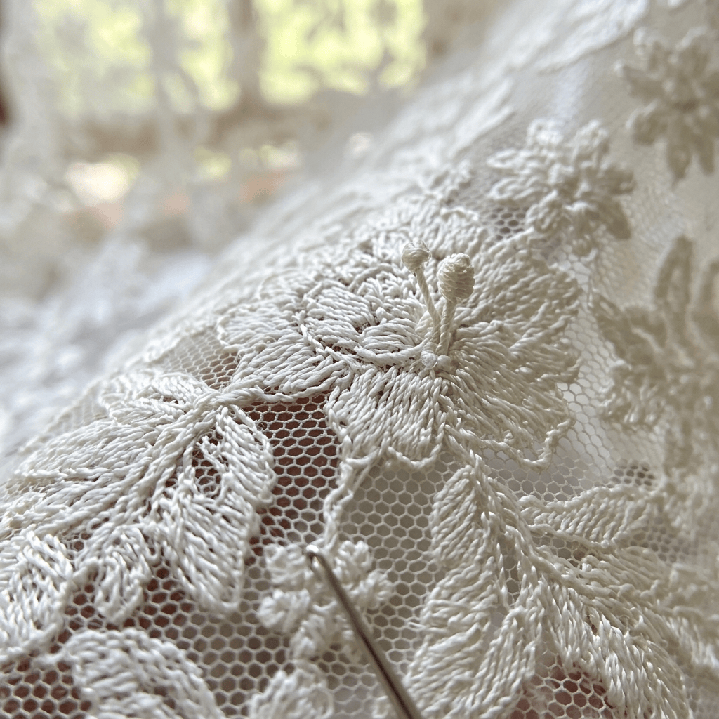 Rideau en dentelle ancienne Névolis