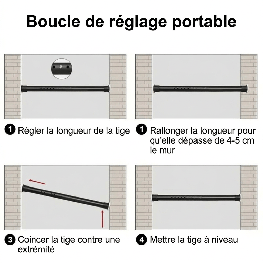 Tringle rideau sans percer Névolis