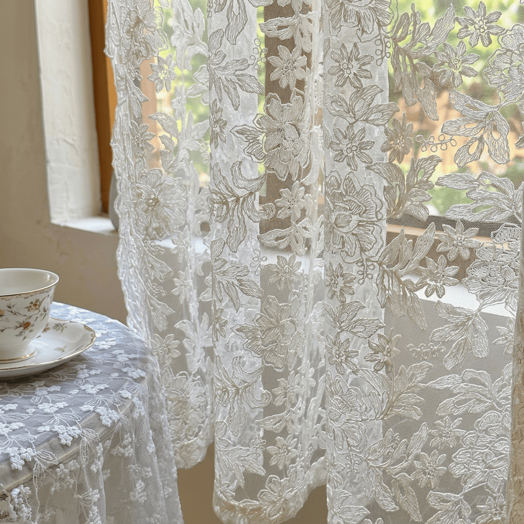 Rideau en dentelle ancienne Névolis