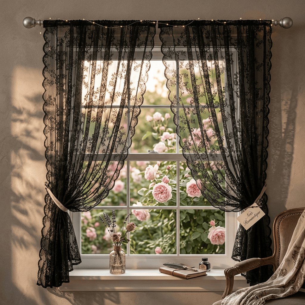 Rideau dentelle romantique Névolis