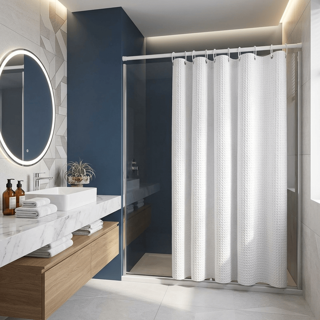 Rideau de douche anti moisissure Névolis