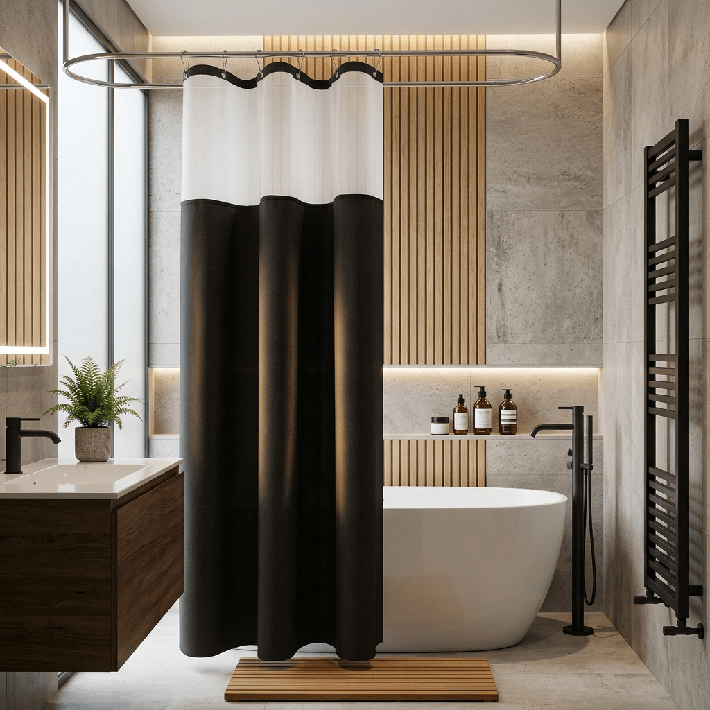Rideau de douche lin Névolis