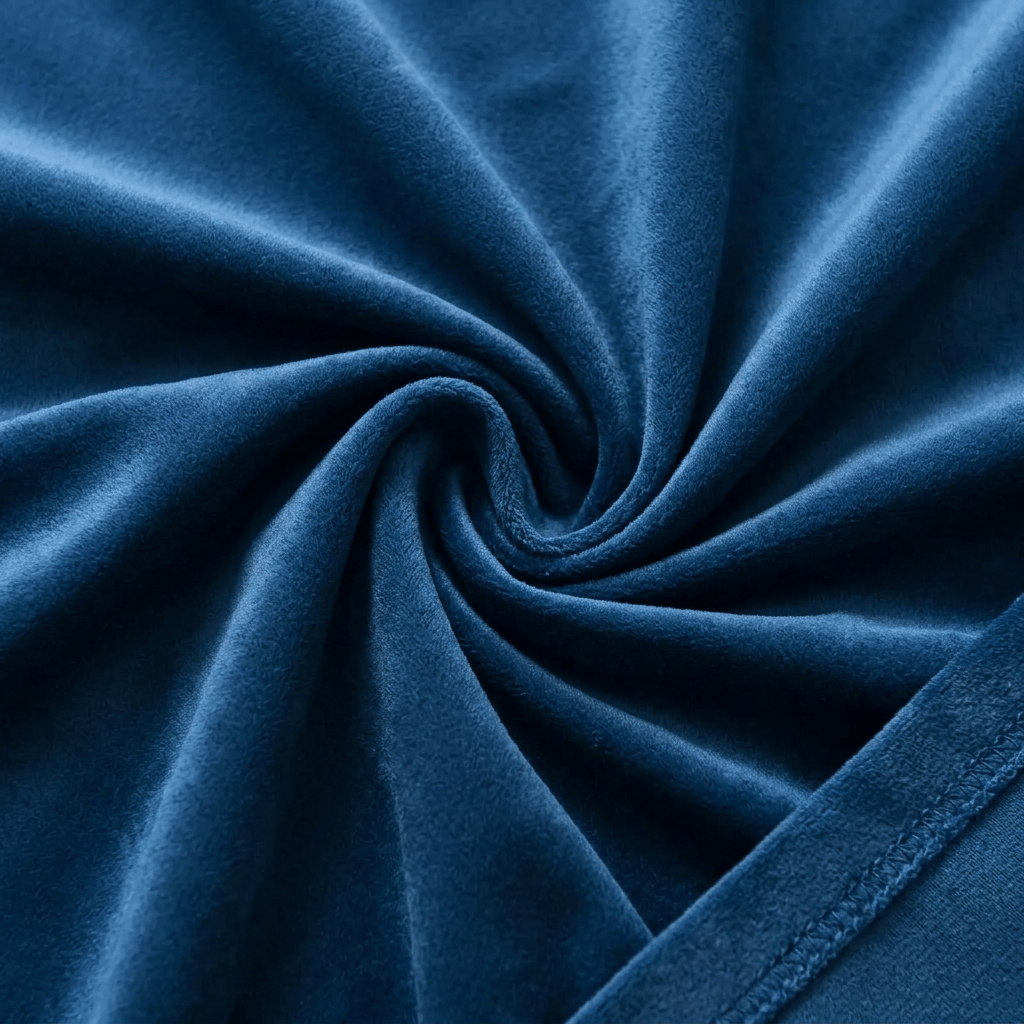Rideau aspect velours bleu Névolis