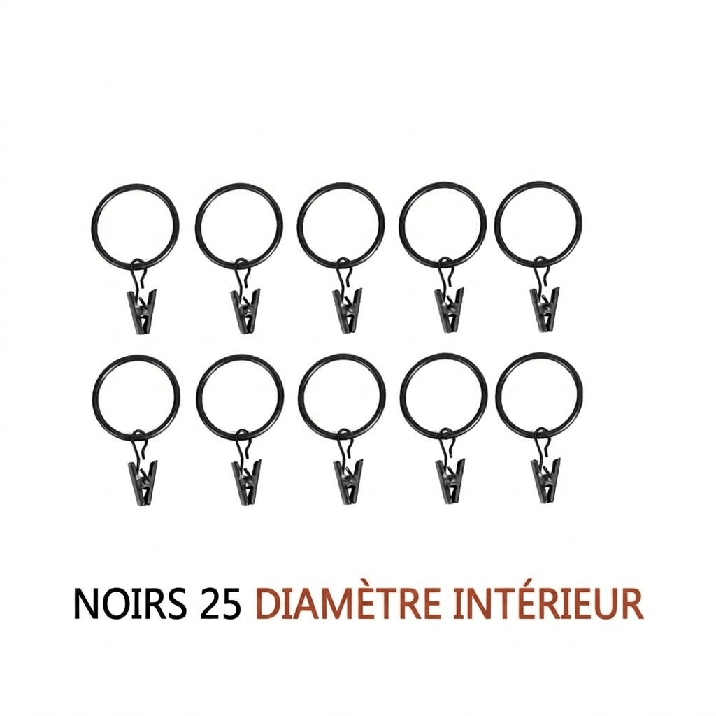 Anneaux pinces pour rideaux Névolis