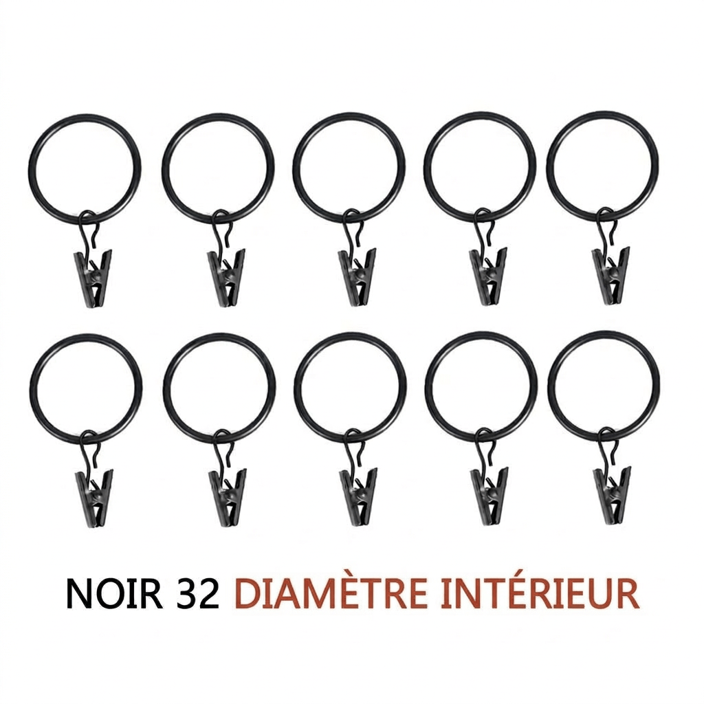 Anneaux pinces pour rideaux Névolis