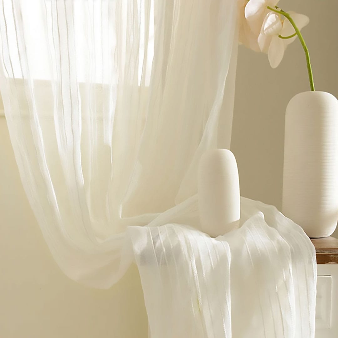 Rideaux blanc coton Névolis