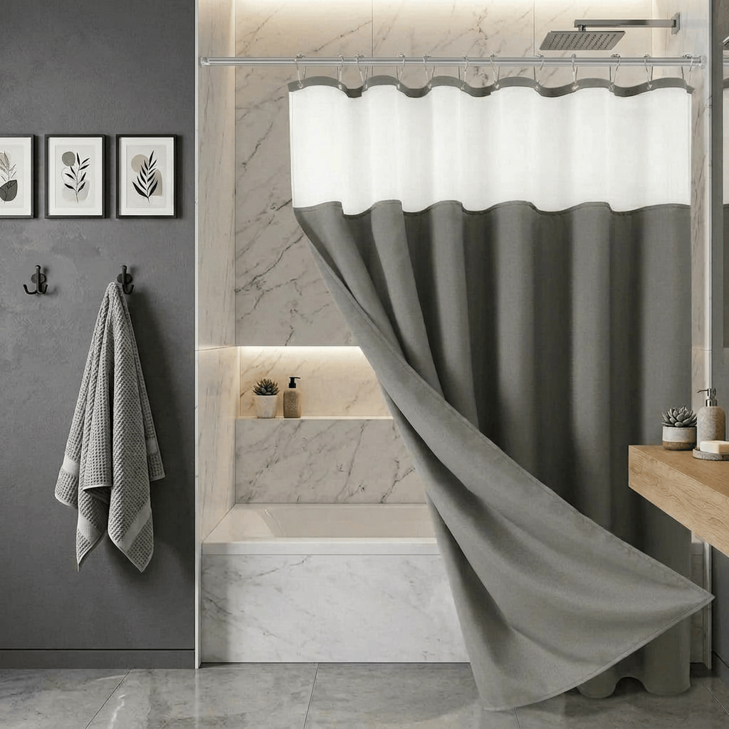 Rideau de douche lin Névolis