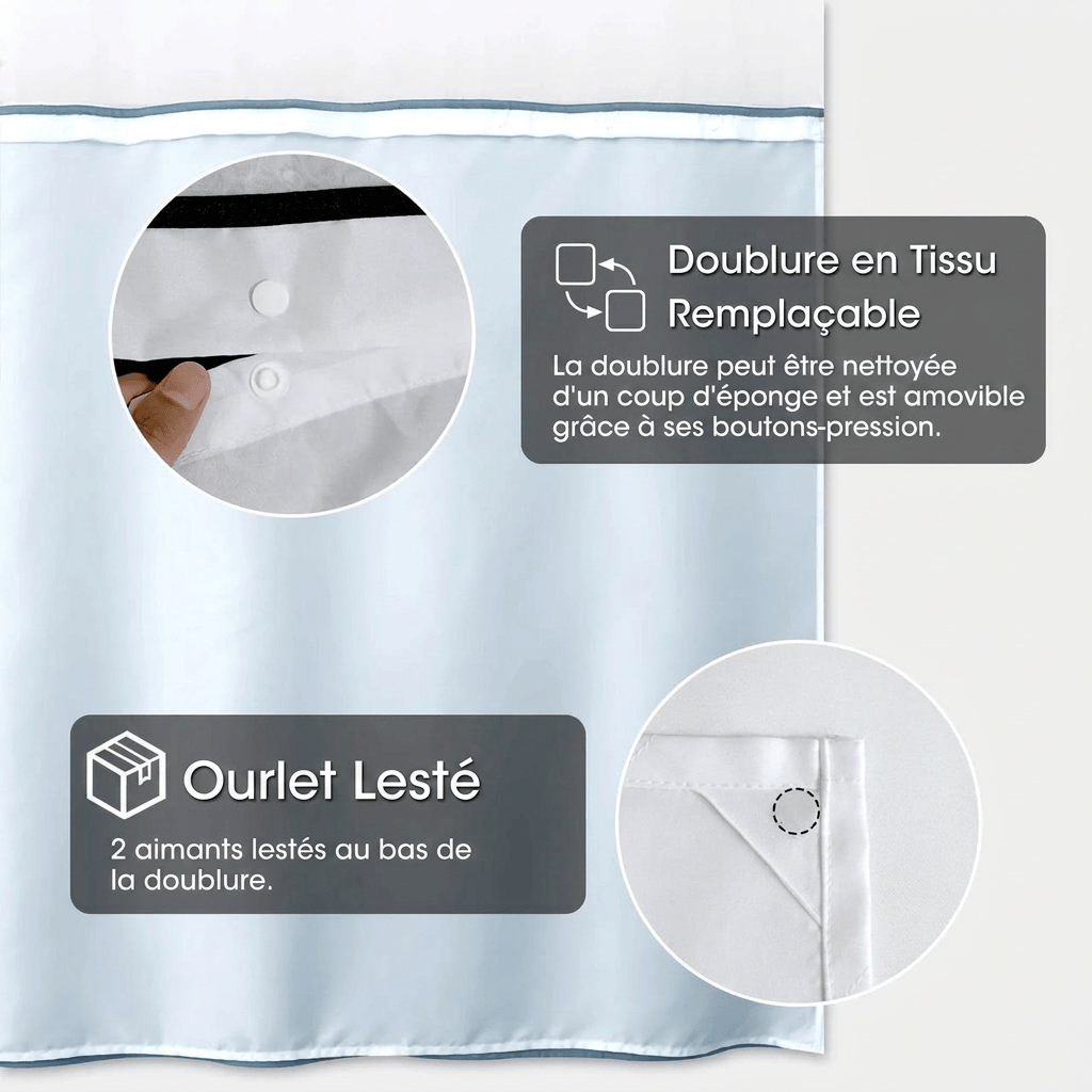 Rideau de douche lin Névolis